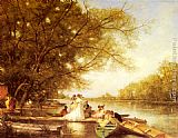 Ferdinand Heilbuth Boating Party on the Thames painting